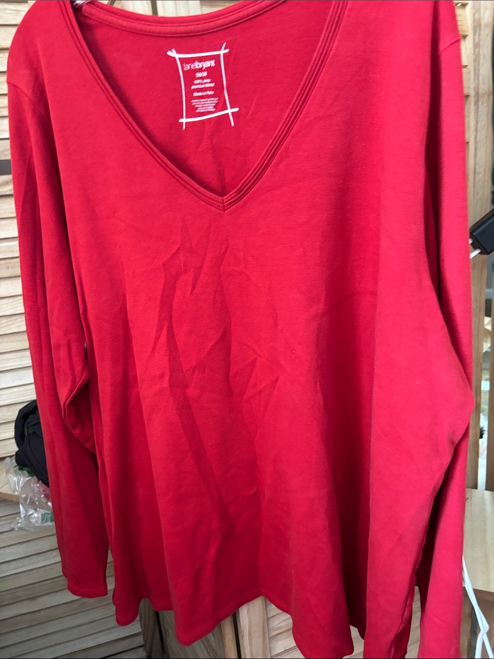 Lane Bryant Red V-Neck Women's Top 26/28